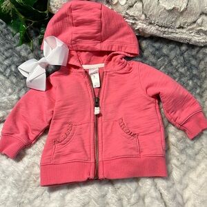 🌻 Carters pink Baby hoodie jacket SZ3 months in like new condition Ready for her